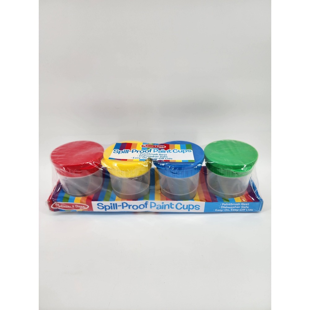 Melissa and Doug Spill Proof Paint Cups 4‎ Piece Set Red Yellow Blue Green 10222